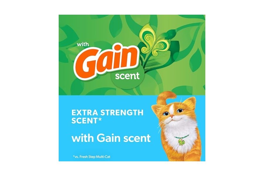 Arena aglomerante para gatos Fresh Step con aroma Febreze Gain, control de olores duradero, carbón activado, fórmula de bajo polvo, 14 lb - Image 5