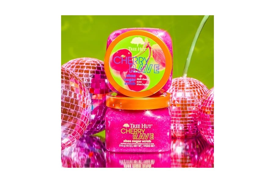 Exfoliante corporal con azúcar y karité Cherry Rave de Tree Hut | Elimina la piel muerta y seca para una sensación suave e hidratada | Edición limitada de otoño | Cuidado corporal esencial nutritivo | 18 fl oz. - Image 4