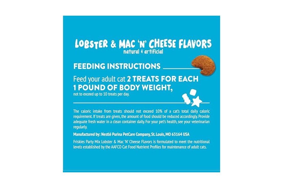 Premios para gatos Purina Friskies, mezcla para fiestas con sabores de langosta y macarrones con queso - (Paquete de 6) Bolsas de 170 g - Image 11