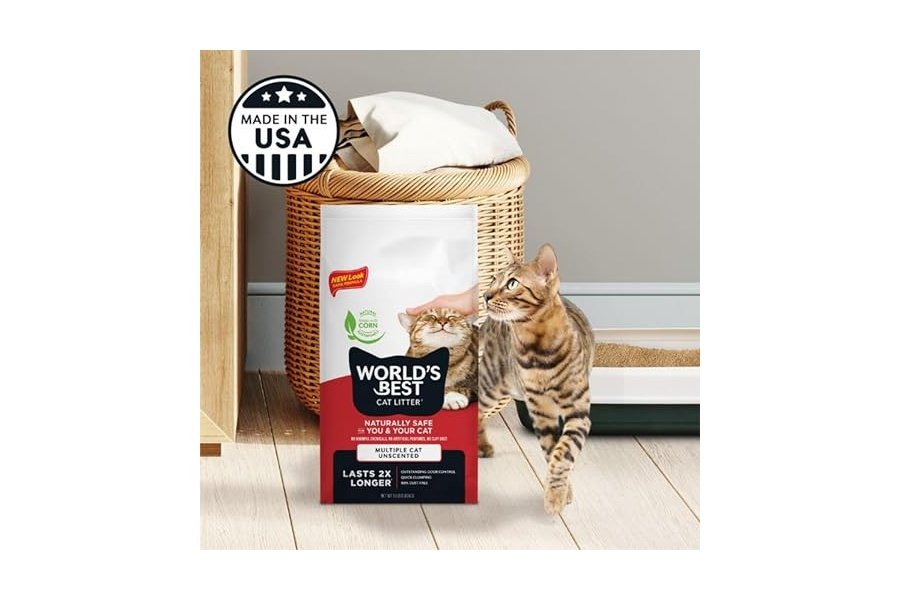 LA MEJOR ARENA PARA GATOS DEL MUNDO. Sin perfume para varios gatos, 7 kg. Ingredientes naturales, aglomeración rápida, desechable por el inodoro, 99 % libre de polvo y fabricada en EE. UU. Control de olores duradero y fácil de recoger. - Image 6