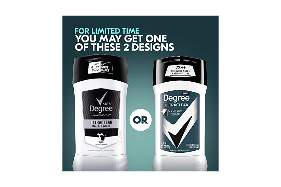 Desodorante antitranspirante Degree Men UltraClear negro + blanco. Protección contra el sudor y el mal olor durante 72 horas para hombres con tecnología MotionSense. 78 g (paquete de 4). - Image 3