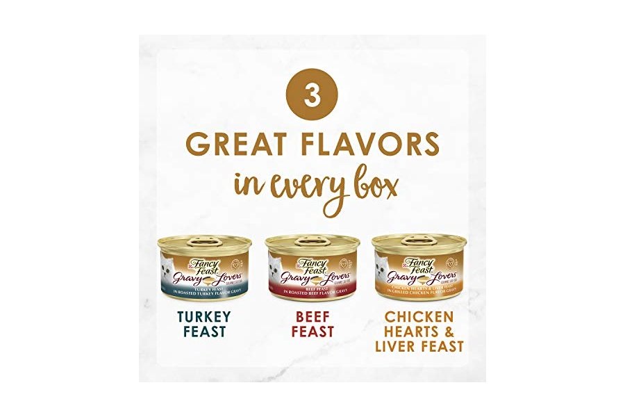 Alimento húmedo para gatos Purina Fancy Feast Gravy, paquete variado, para amantes de la salsa, aves y carne de res - (30) latas de 85 g - Image 2