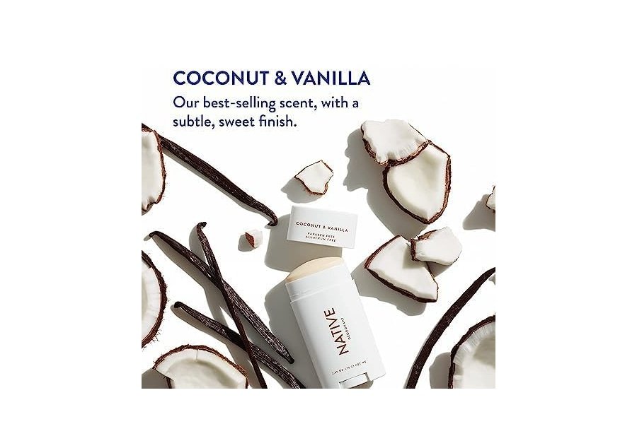 Desodorante Native con ingredientes de origen natural, 72 horas de control del olor | Desodorante para mujeres y hombres, sin aluminio, con bicarbonato de sodio, aceite de coco y manteca de karité | Coco y vainilla, paquete de 3 - Image 4