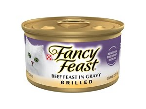 Comida húmeda para gatos Purina Fancy Feast a la parrilla con sabor a carne de res en salsa - (Paquete de 24) Latas de 85 g