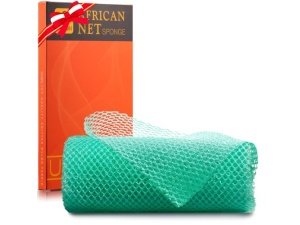Esponja de baño africana de red africana, esponja de baño de red larga, exfoliante, para ducha, cuerpo, espalda y piel más suave, ideal para uso diario (verde)