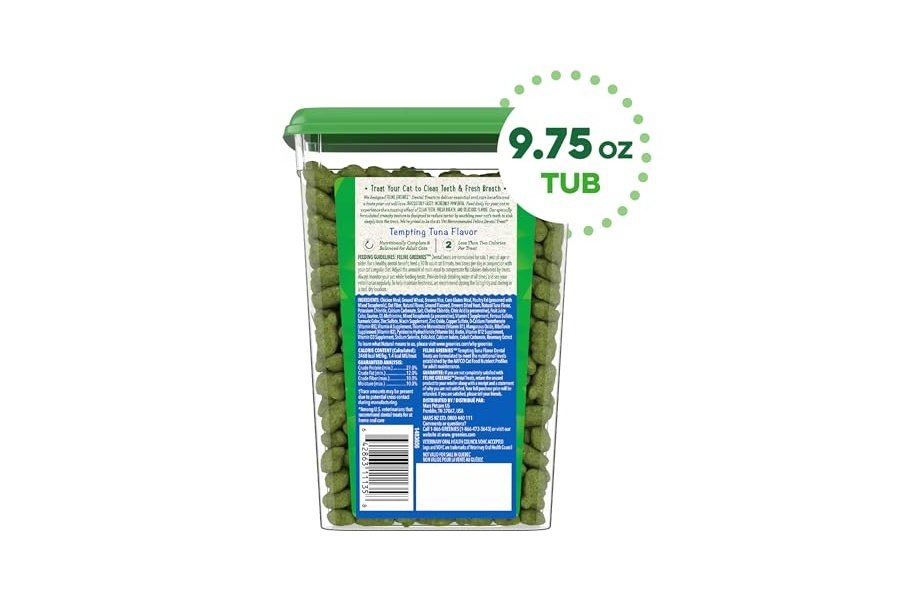 Premios dentales para gatos adultos Greenies Feline, sabor tentador a atún, envase de 250 g - Image 2