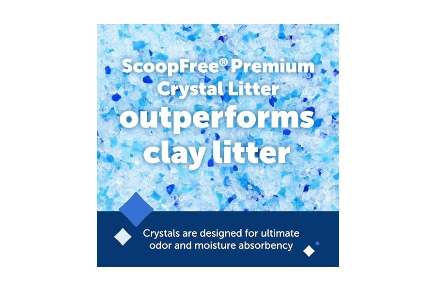 Arena para gatos de cristal premium PetSafe ScoopFree: superior a la arena de arcilla; reduce el polvo y las huellas, dejando un hogar fresco; no se aglomera; dos bolsas de arena de 2 kg (3 kg en total) - Azul original - Image 2