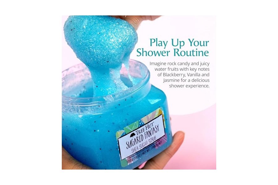 Exfoliante corporal exfoliante con azúcar de karité Sugared Fantasy de Tree Hut | Elimina la piel muerta y seca para una sensación suave e hidratada | Cuidado corporal esencial nutritivo | 18 fl oz. - Image 6