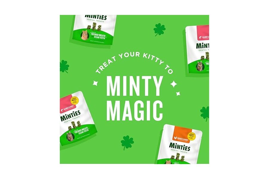 Premios dentales Minties para gatos, sabor a pollo, refrescan el aliento y controlan el sarro, 2.5 oz - Image 3