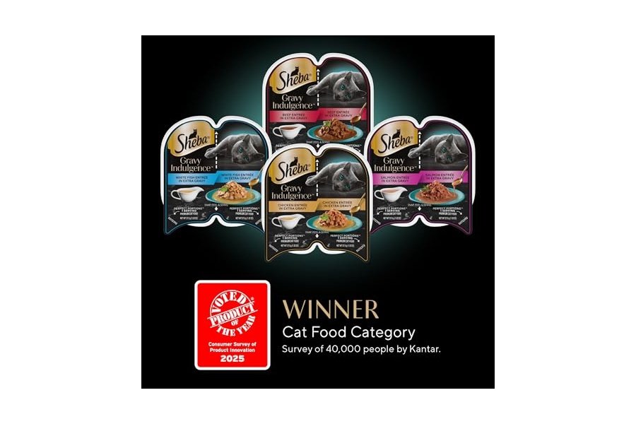 Alimento húmedo Sheba para gatos adultos, paquete variado - Plato principal de carne de res y pollo con salsa extra, bandejas dobles de 75 g (12 unidades, 24 porciones) (paquete de 2) - Image 11