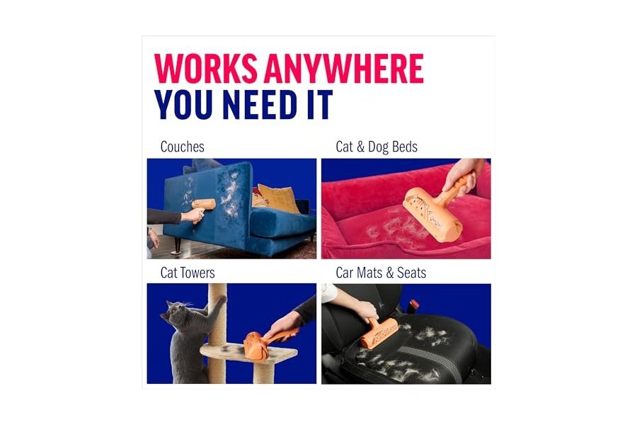 Quitapelusas Chom Chom Roller para mascotas - Rodillos quitapelusas reutilizables ChomChom para gatos y perros, para muebles, sofá, coche y ropa - Edición limitada para gatos - Image 6