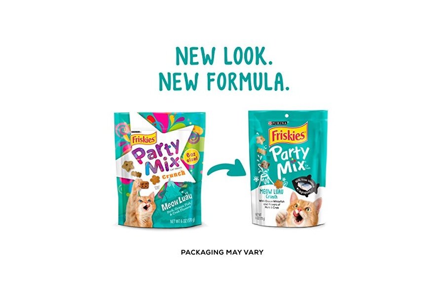 Premios para gatos Purina Friskies, fabricados en EE. UU., mezcla para fiestas Meow Luau Crunch, 177 g (paquete de 1) - Image 2
