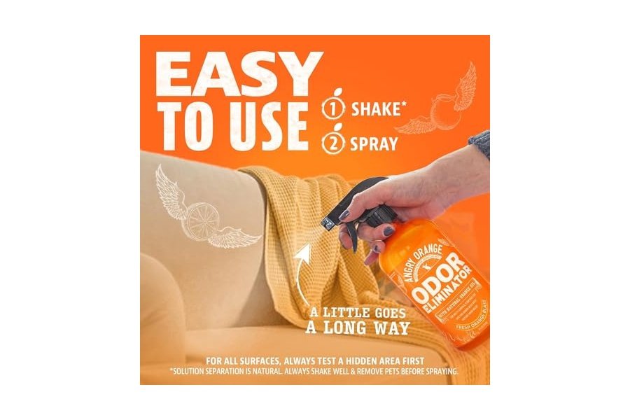 Eliminador de olores para mascotas ANGRY ORANGE: orina de perro y gato, manchas de alfombras y olores fuertes. Limpiador cítrico con aceite de naranja natural. 24 oz. - Image 4