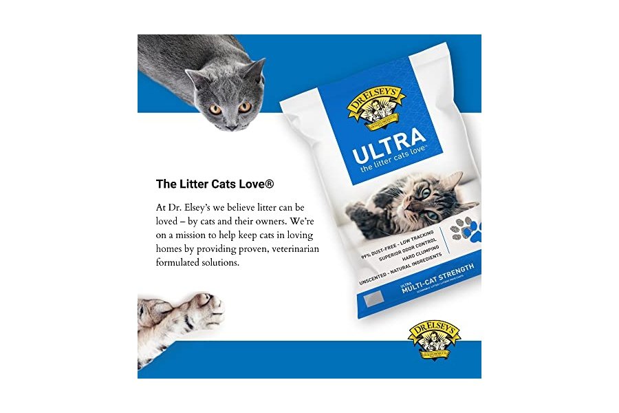 Arena para gatos de arcilla aglomerante sin aroma Dr. Elsey's Ultra, bolsa de 40 lb - Image 7