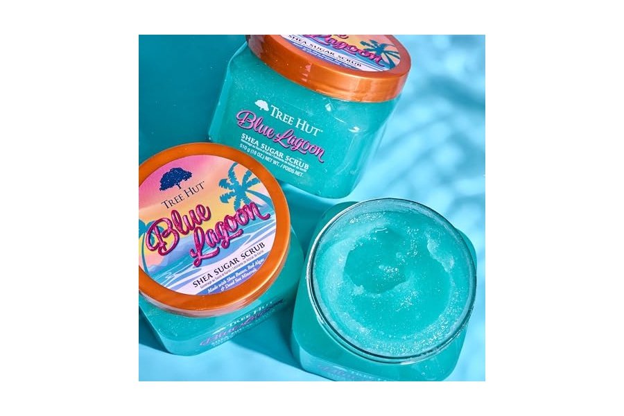 Exfoliante corporal Tree Hut Blue Lagoon con azúcar y karité | Elimina la piel muerta y seca para una sensación suave e hidratada | Cuidado corporal esencial nutritivo | 18 fl oz. - Image 4