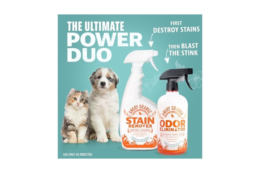 Eliminador de olores para mascotas ANGRY ORANGE: orina de gato, manchas de alfombras y olores fuertes - Aroma fresco - 24 oz - Image 8