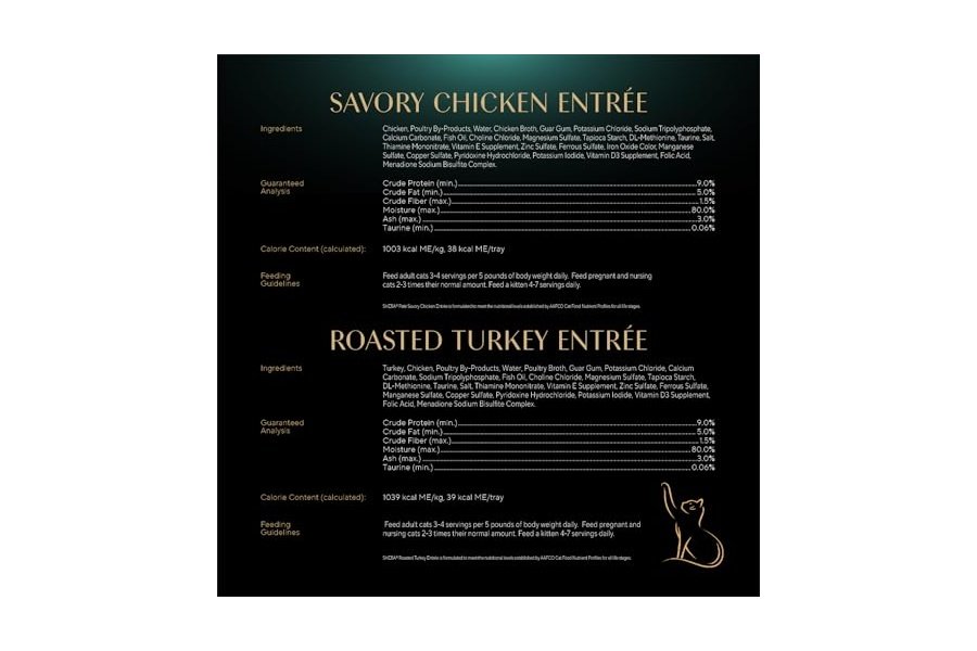 Paquete variado de alimento húmedo para gatos Sheba Perfect Portions Paté: Pollo sabroso, pavo asado con salmón sostenible y pescado blanco tierno con atún, bandejas de 75 g (48 unidades, 96 porciones) - Image 5