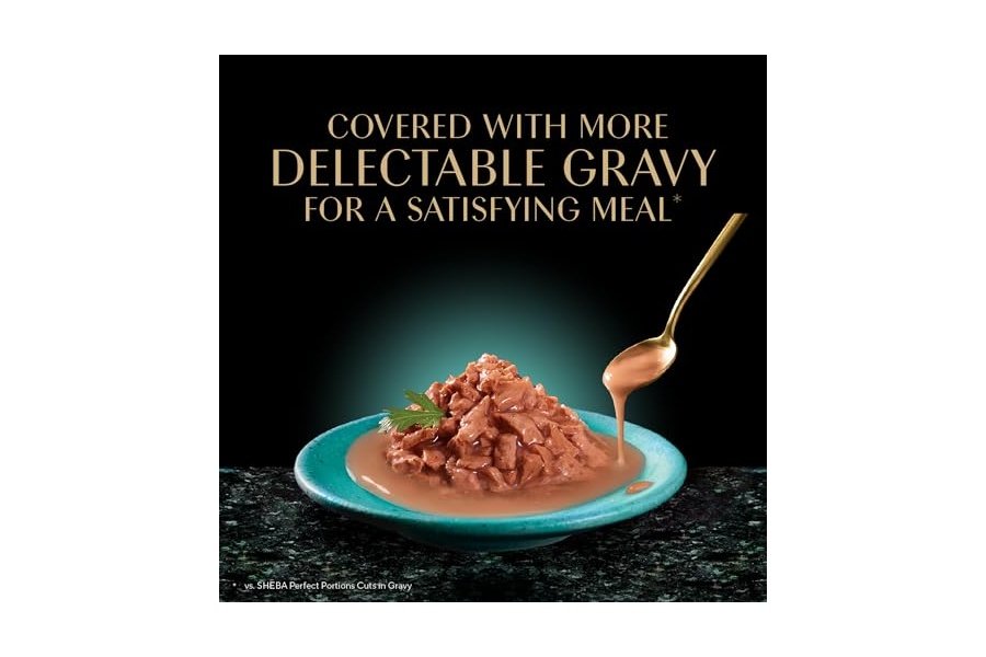 Alimento húmedo para gatos adultos Sheba Gravy Indulgence, salmón en salsa extra, bandejas de 76 g (24 unidades, 48 ​​porciones) - Image 3