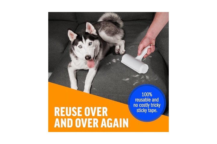Rodillo quitapelusas reutilizable Chom Chom Roller para mascotas - Eliminador de pelos de gatos y perros ChomChom para muebles, sofás, alfombras, ropa y ropa de cama - Herramienta portátil para eliminar pelos en múltiples superficies - Image 4