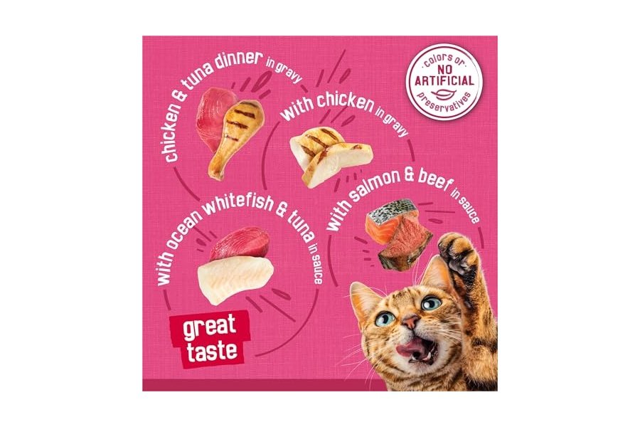 Alimento húmedo para gatos Purina Friskies Gravy, paquete variado, Surfin’ and Turfin’ Prime Filets Favorites - Lata de 48 unidades - Image 4