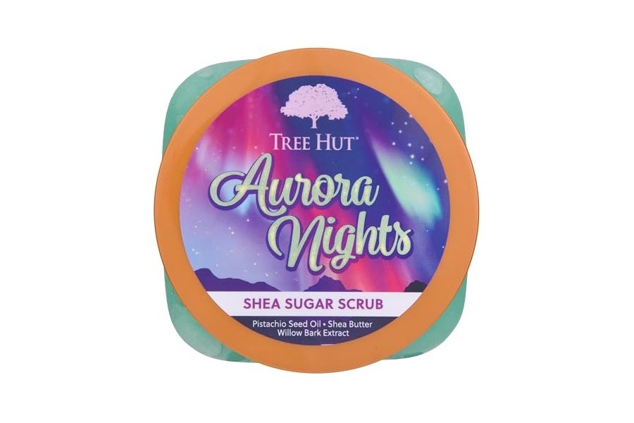Exfoliante corporal con azúcar y karité Aurora Nights de Tree Hut | Elimina la piel muerta y seca para una sensación suave e hidratada | Cuidado corporal esencial nutritivo | 18 fl oz. - Image 2