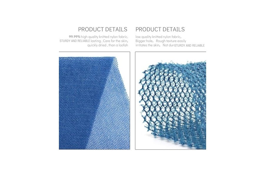 3 esponjas de baño africanas de red africana, esponja de baño de red larga, exfoliante, para ducha, cuerpo, espalda y piel más suave, ideal para uso diario (azul). - Image 2