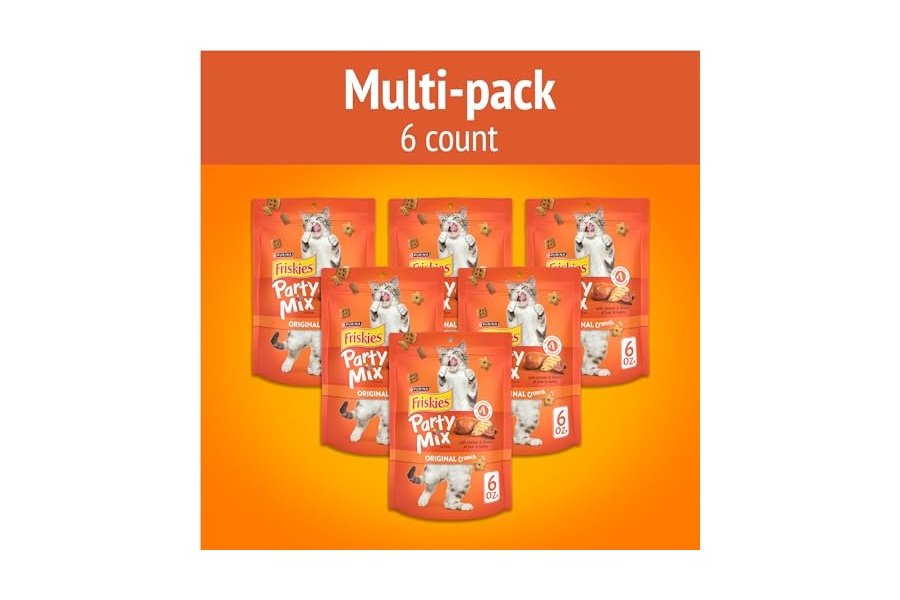 Premios para gatos Purina Friskies, Party Mix Original Crunch - (Paquete de 6) Bolsas de 170 g - Image 2