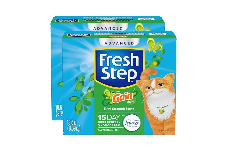 Arena aglomerante avanzada Fresh Step con Febreze Freshness y aroma Gain, combate el mal olor al contacto, 16 kg (2 cajas de 8,3 kg) (El paquete puede variar) - Image 14