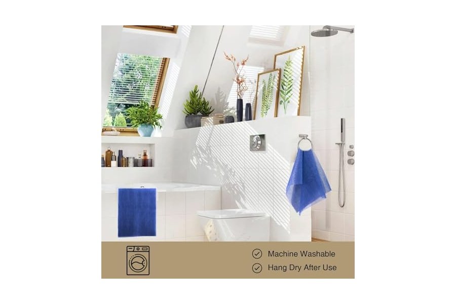 3 esponjas de baño africanas de red africana, esponja de baño de red larga, exfoliante, para ducha, cuerpo, espalda y piel más suave, ideal para uso diario (azul). - Image 7