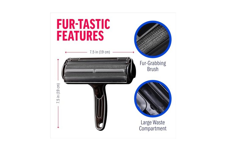 Rodillo quitapelusas reutilizable Chom Chom Roller para mascotas (negro). Eliminador de pelos de gatos y perros ChomChom para muebles, sofás, alfombras, ropa y ropa de cama. Herramienta portátil para eliminar pelos en múltiples superficies. - Image 8