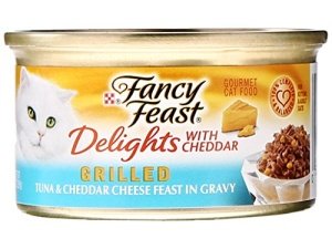 Comida para gatos Fancy Feast Canned Delights, atún y queso cheddar, 3 oz