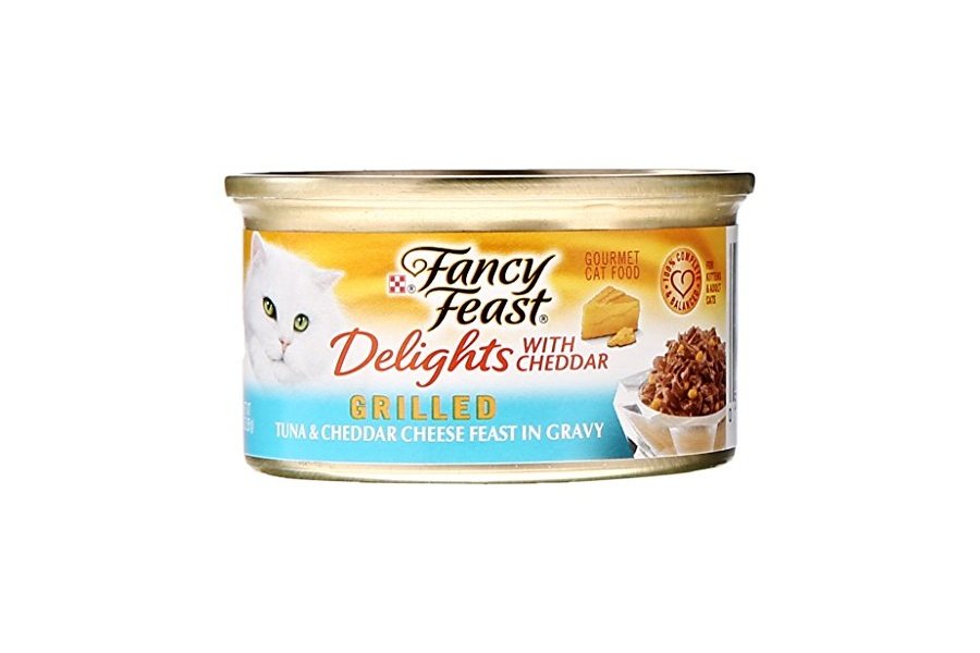 Comida para gatos Fancy Feast Canned Delights, atún y queso cheddar, 3 oz