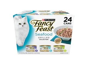 Comida húmeda para gatos Purina Fancy Feast a la parrilla con mariscos en paquete variado (paquete de 24) latas de 85 g