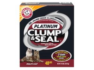 Arena para gatos ARM & HAMMER Clump & Seal Platinum, multigato, 18 kg (paquete de 1)
