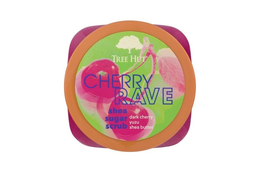 Exfoliante corporal con azúcar y karité Cherry Rave de Tree Hut | Elimina la piel muerta y seca para una sensación suave e hidratada | Edición limitada de otoño | Cuidado corporal esencial nutritivo | 18 fl oz. - Image 2