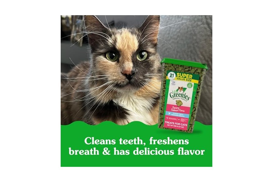 Premios dentales naturales para gatos Greenies Feline Adult con sabor a salmón, envase de 593 g - Image 3