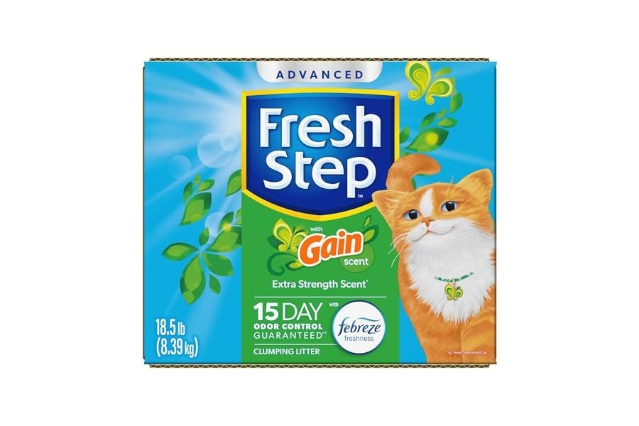 Arena aglomerante avanzada Fresh Step con Febreze Freshness y aroma Gain, combate el mal olor al contacto, 16 kg (2 cajas de 8,3 kg) (El paquete puede variar) - Image 15