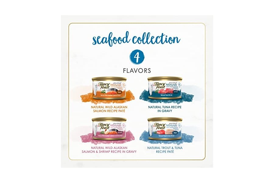 Alimento húmedo para gatos Purina Fancy Feast, paquete variado, Gourmet Naturals, mariscos - (Paquete de 30) latas de 85 g - Image 2