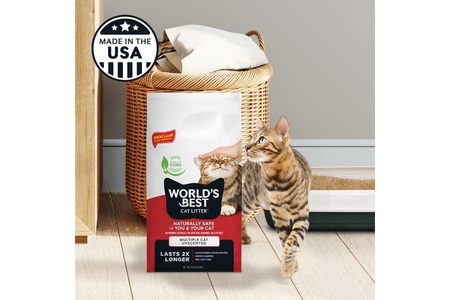 LA MEJOR ARENA PARA GATOS DEL MUNDO. Sin perfume para múltiples gatos, 8 libras. Ingredientes naturales, aglomeración rápida, desechable por el inodoro, 99 % libre de polvo y fabricada en EE. UU. Control de olores duradero y fácil de recoger. - Image 6