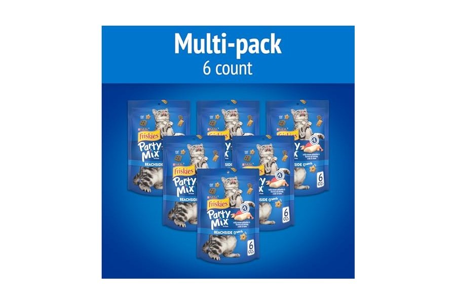 Premios para gatos Purina Friskies, Party Mix Beachside Crunch - (Paquete de 6) Bolsas de 170 g - Image 2