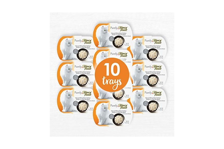 Purina Fancy Feast Purely Natural White Meat Chicken Entree - Alimento húmedo para gatos adultos - (10) bandejas de 2 oz - Image 2