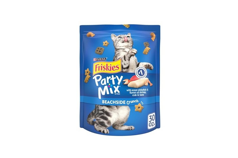Premios para gatos Purina Friskies, mezcla para fiestas Beachside Crunch - Bolsa de 894 g