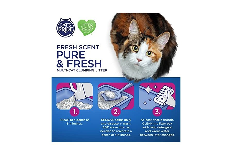 Arena aglomerante ligera premium Cat's Pride: pura y fresca, hasta 10 días de potente control de olores, para varios gatos, perfumada, 4.5 kg - Image 6