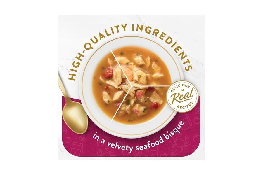 Alimento húmedo para gatos Purina Fancy Feast Broths, bisque de mariscos, sin cereales, para lamer, paquete variado (paquete de 12) bolsas de 45 g - Image 3