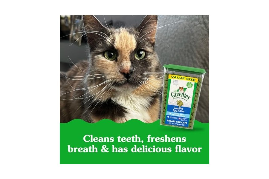 Premios dentales para gatos adultos Greenies Feline, sabor tentador a atún, envase de 250 g - Image 3