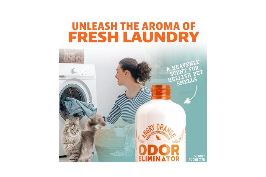 Eliminador de olores para mascotas ANGRY ORANGE: orina de gato, manchas de alfombras y olores fuertes - Aroma fresco - 24 oz - Image 6