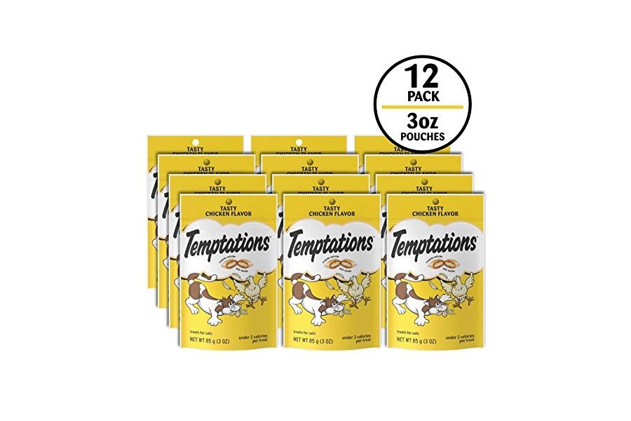 Premios Temptations Classic Crujientes y Suaves para Gatos con Sabor a Pollo, Bolsa de 85 g (Paquete de 12) - Image 2