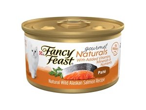 Alimento húmedo para gatos Purina Fancy Feast Paté Gourmet Naturals con receta de salmón salvaje de Alaska - (Paquete de 12) latas de 85 g