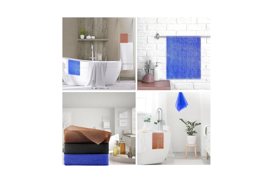 3 esponjas de baño africanas de red africana, esponja de baño de red larga, exfoliante, para ducha, cuerpo, espalda y piel más suave, ideal para uso diario (negro, azul, marrón). - Image 7