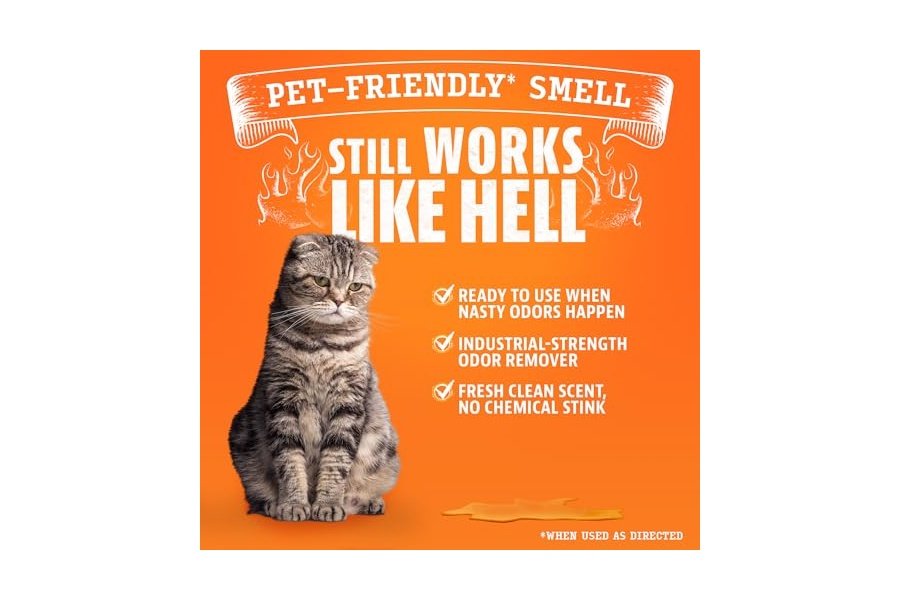 Eliminador de olores para mascotas ANGRY ORANGE: orina de gato, manchas de alfombras y olores fuertes - Aroma fresco - 24 oz - Image 5
